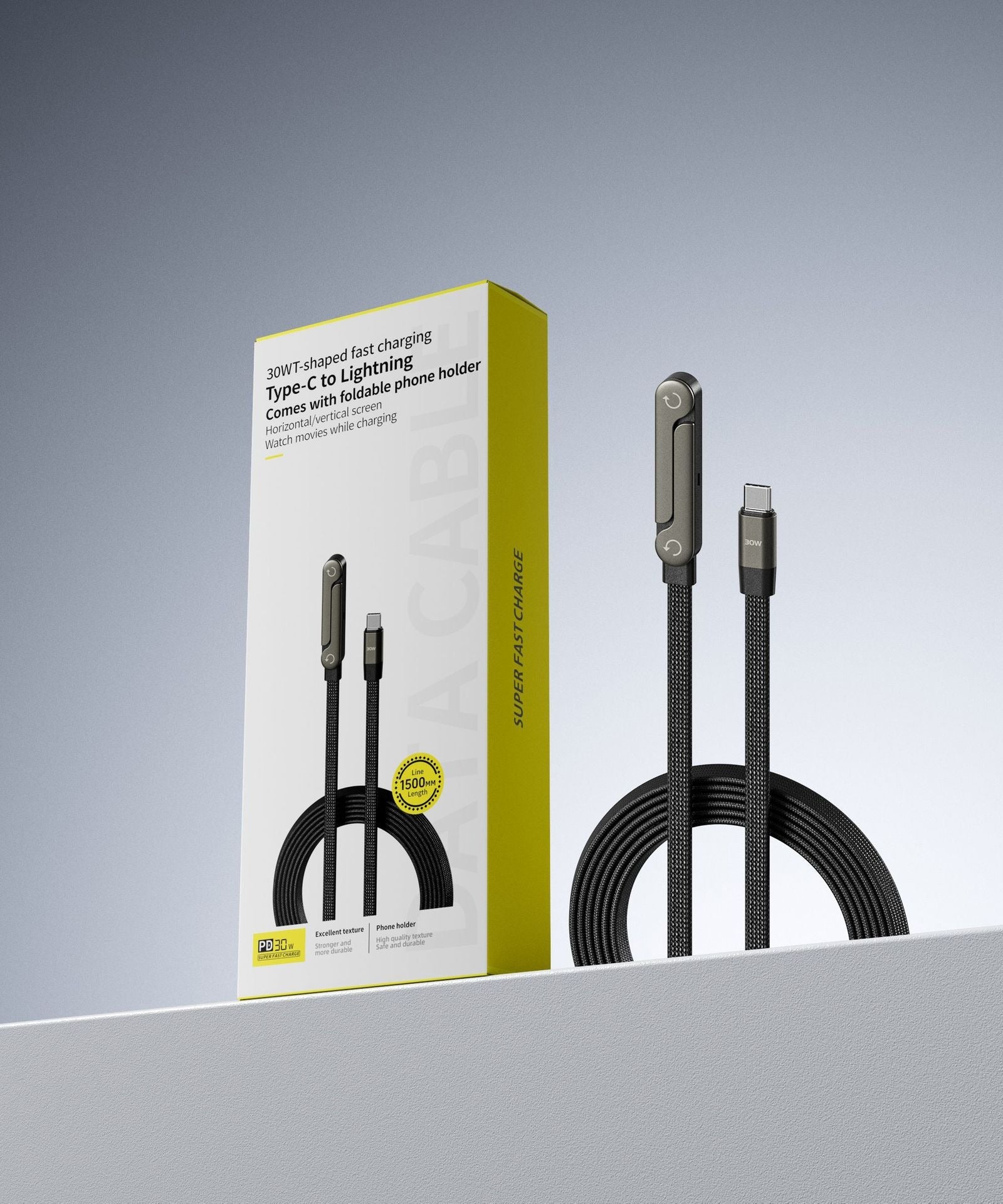 240W Foldable Charging Cable with Bracket